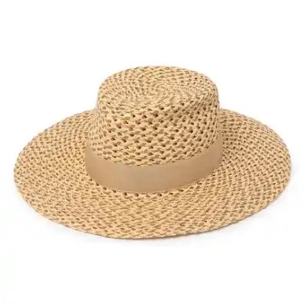 Eric Javits Tan Woven Sun Hat Cannes II Wide Brim Woven Fedora😍
